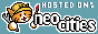 a button that says 'Hosted by Neocities' with the neocities cat logo next to it 